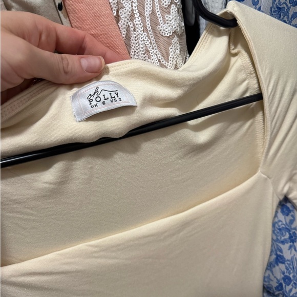 Oh Polly Amryn Ivory Long Sleeve Dress - Picture 4 of 4